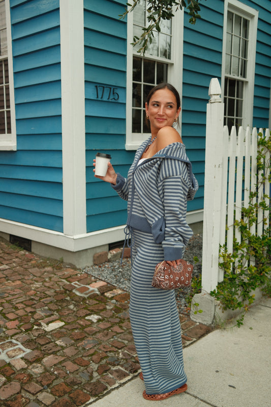 Mia Mid Rise Stripe Sweater Pants