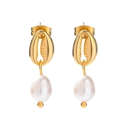 Alani Cowrie Shell & Pearl Earrings 10