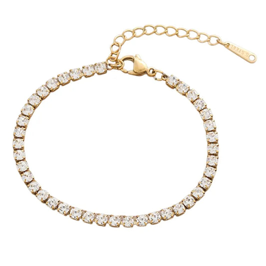 Sqaure Diamond Adjustable Tennis Bracelet