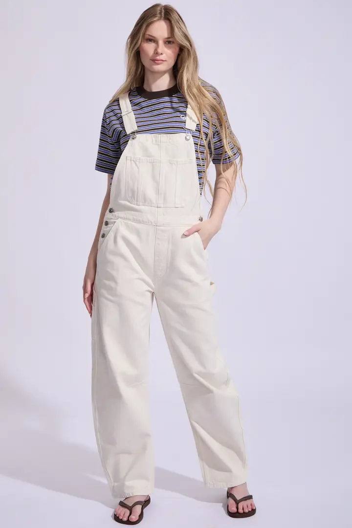 arc barrel overalls - cream