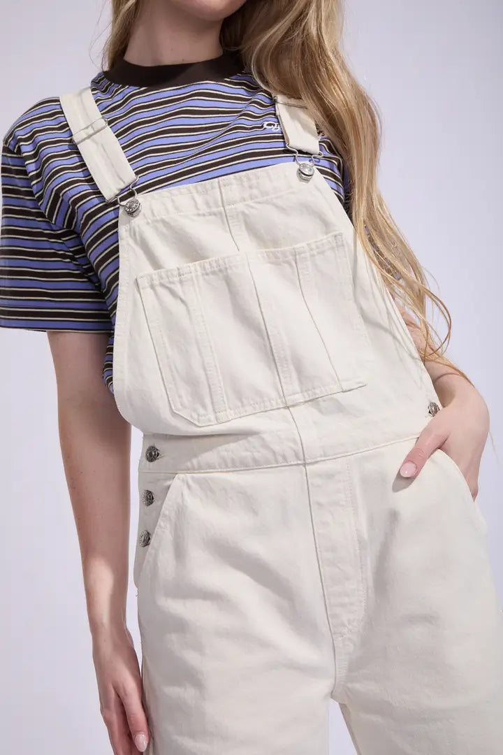 arc barrel overalls - cream