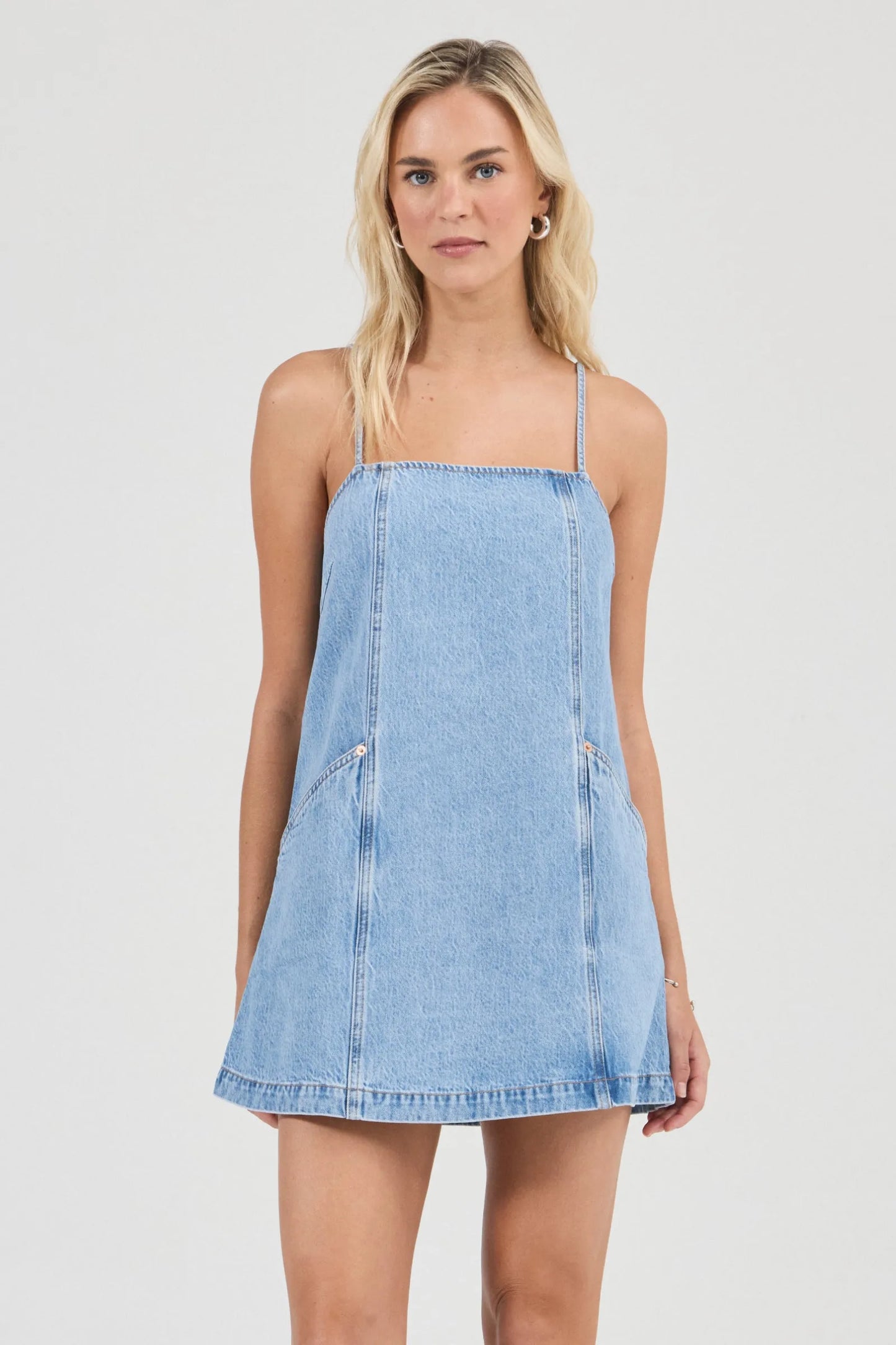 Deco Denim Cami Dress- Vintage Stone