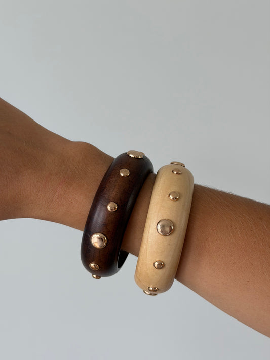 Studded Wood Cuff