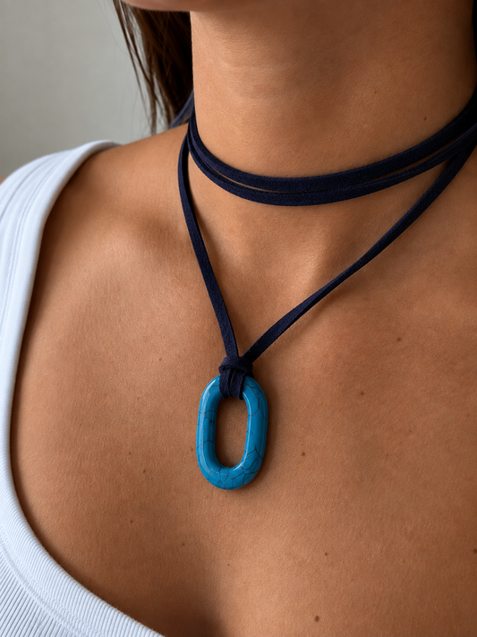 Fall Stone on Suede Necklace