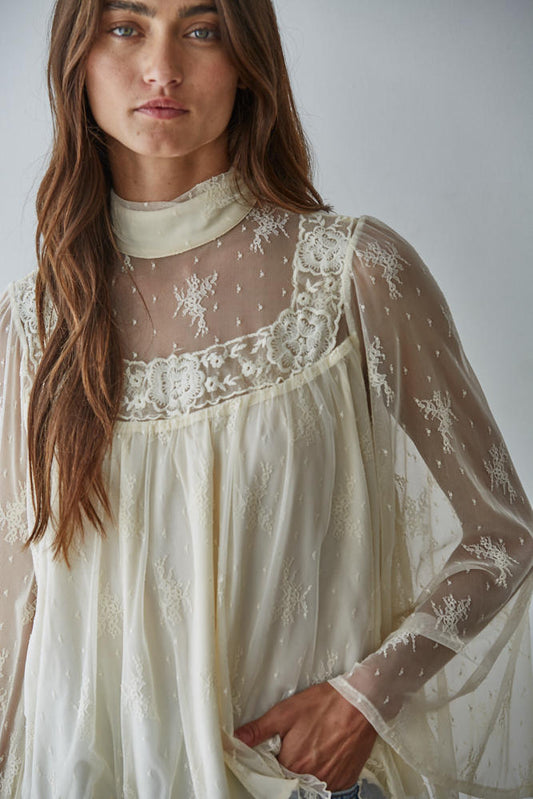 Fairy Kissed Mock Lace Top