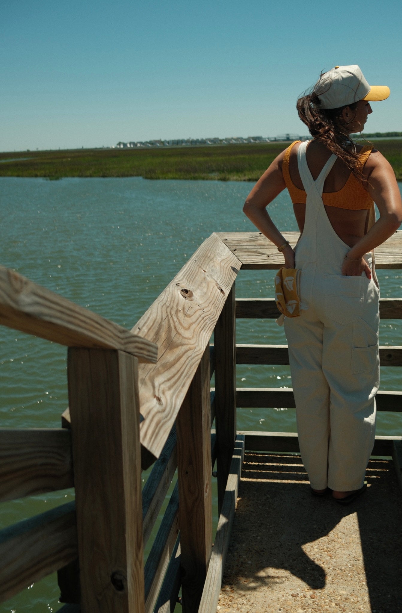 arc barrel overalls - cream