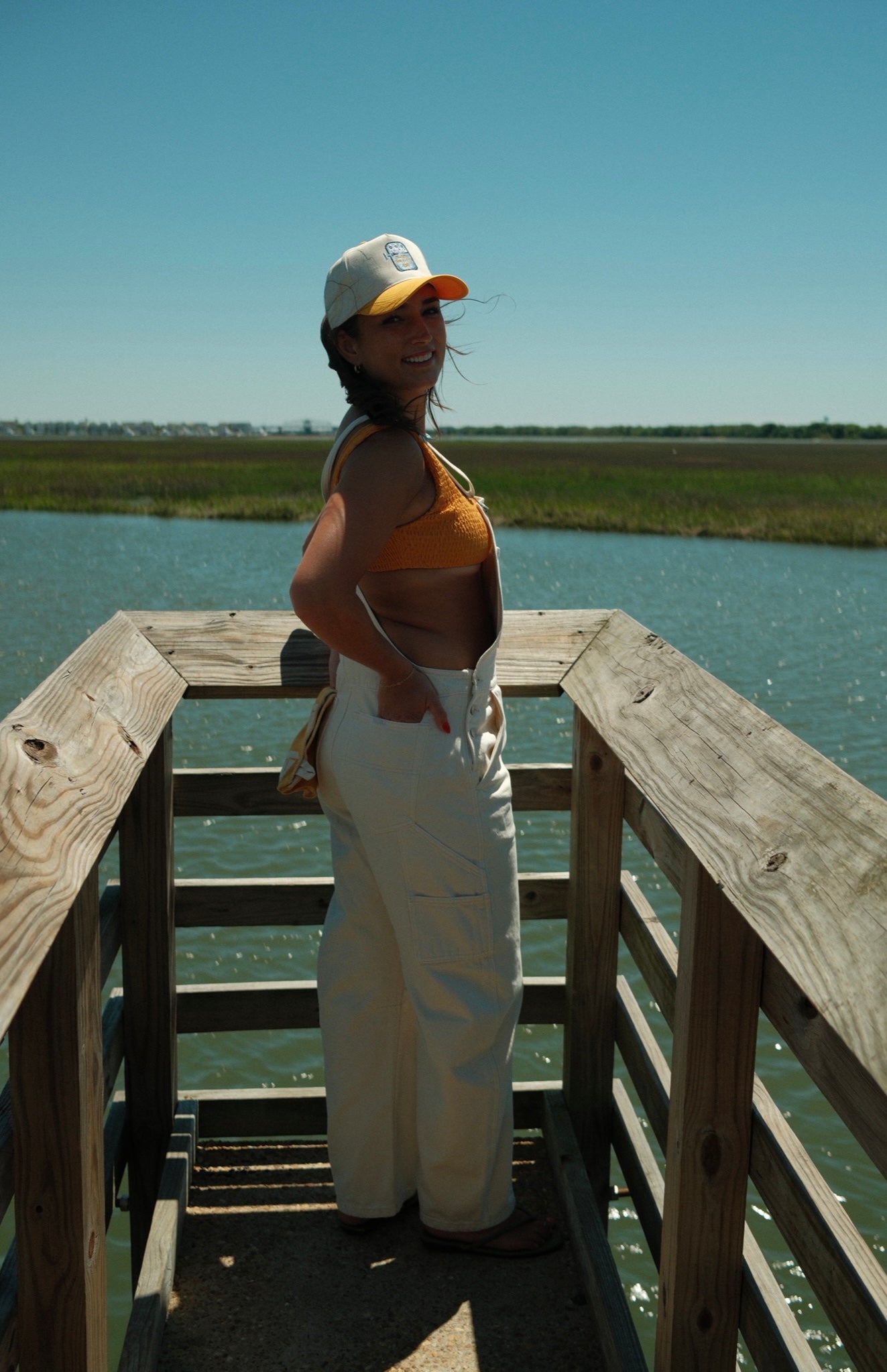 arc barrel overalls - cream