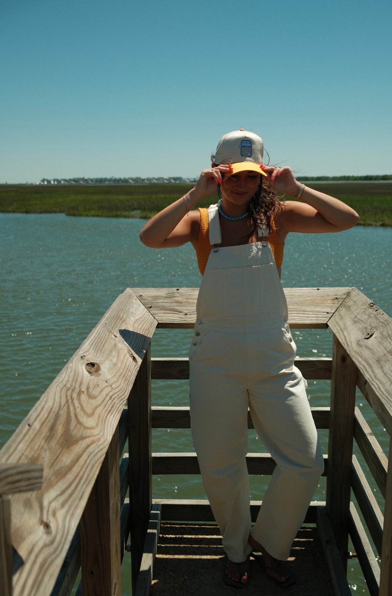 arc barrel overalls - cream