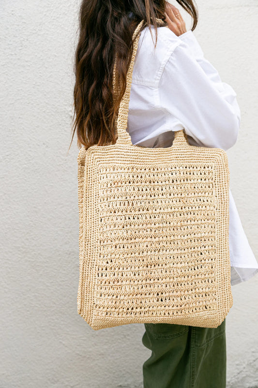 Sicily Raffia Market Bag in Natural