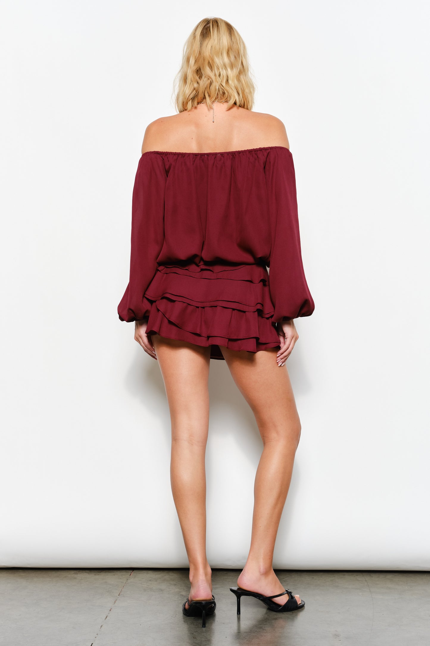 Isabella Off Shoulder Bubble Hem Top