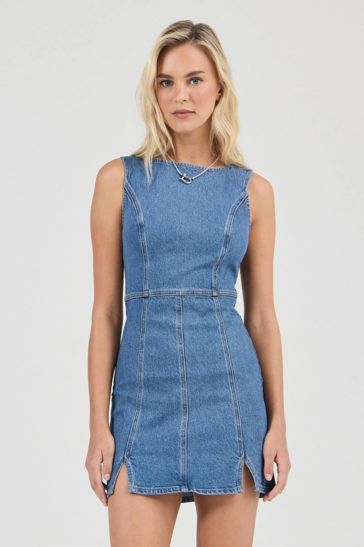 Carmen Denim Mini Dress - Canyon Stone