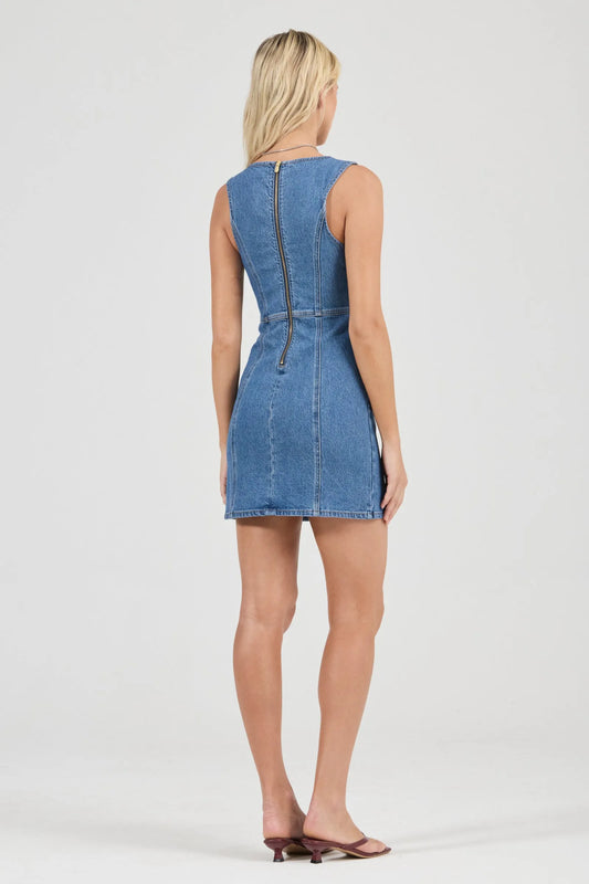 Carmen Denim Mini Dress - Canyon Stone
