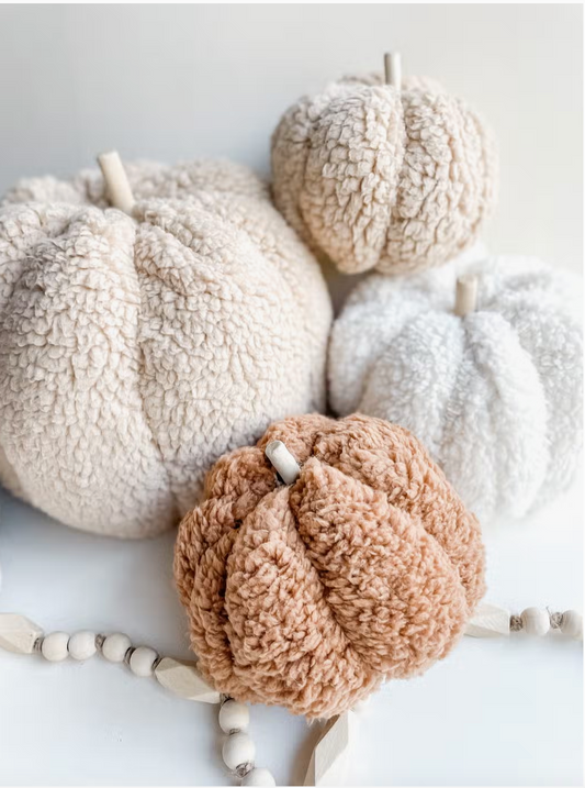 Plush Sherpa Pumpkin | Decorative Pumpkin |