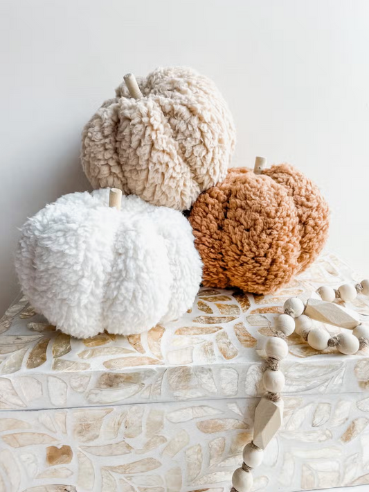 Plush Sherpa Pumpkin | Decorative Pumpkin |