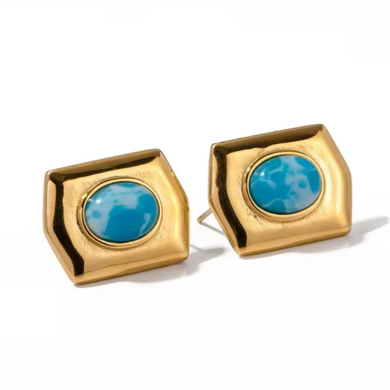 Capri Turquoise Stud Earrings