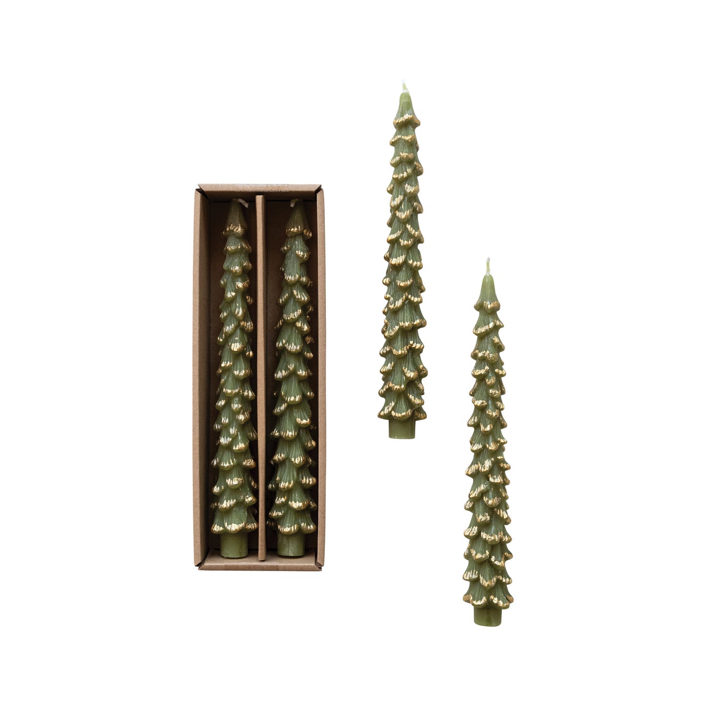 The Tree Taper set, Green & Gold (Tall)