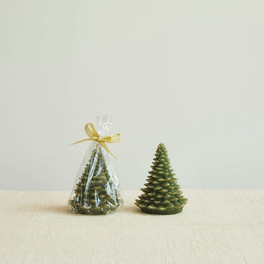 Tree Candle with Gold Tips (Small)