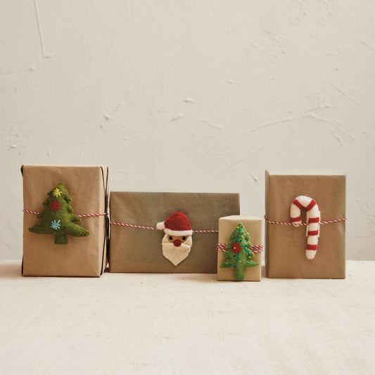 Handmade Wool Felt Gift Topper set