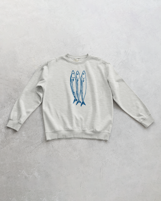 Three Little Fish Oversized 90's Sustainable Sweatshirt: Sand
