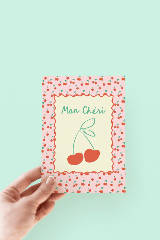 Mon Chéri Cherry Greeting Card