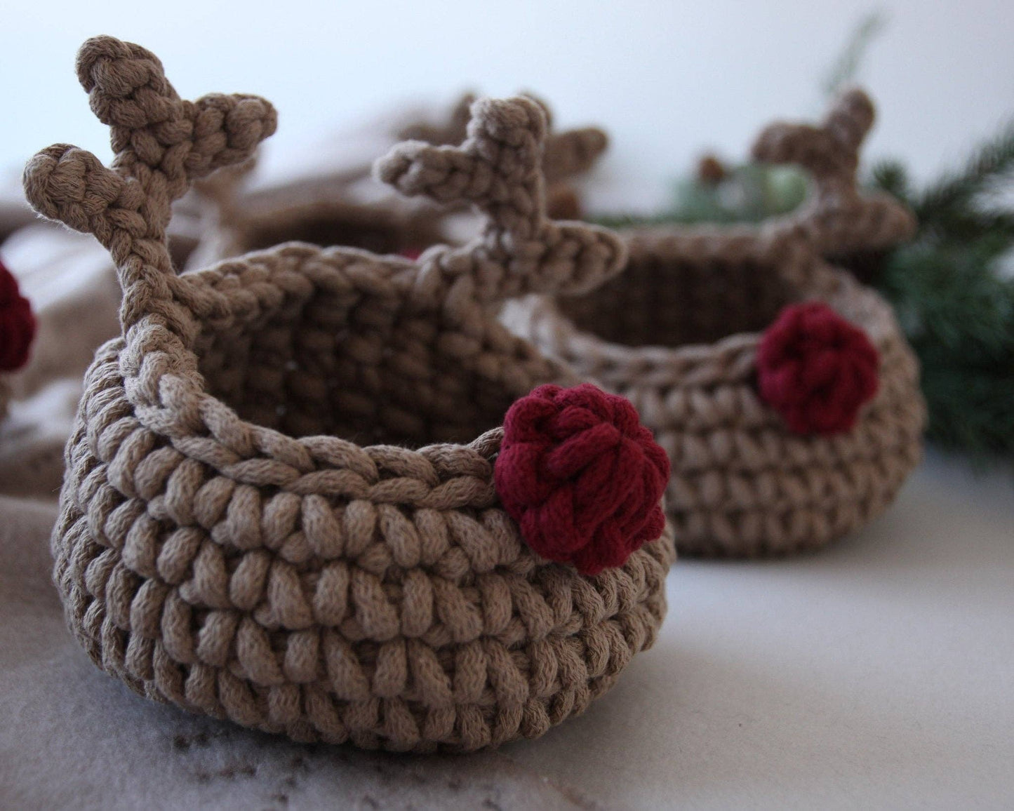 Hand crochet basket | DASHER | Christmas decor & gifts