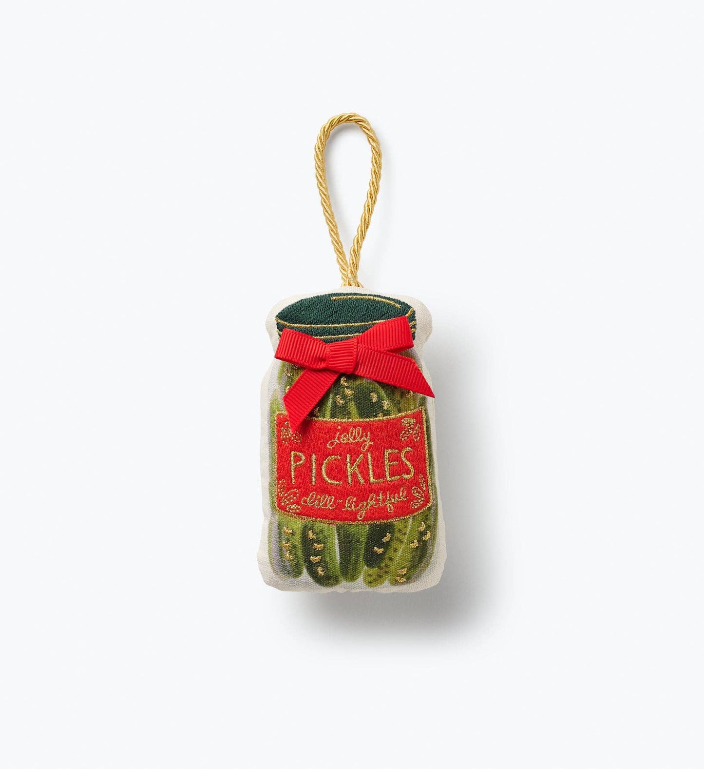Pickle Jar Embroidered Ornament