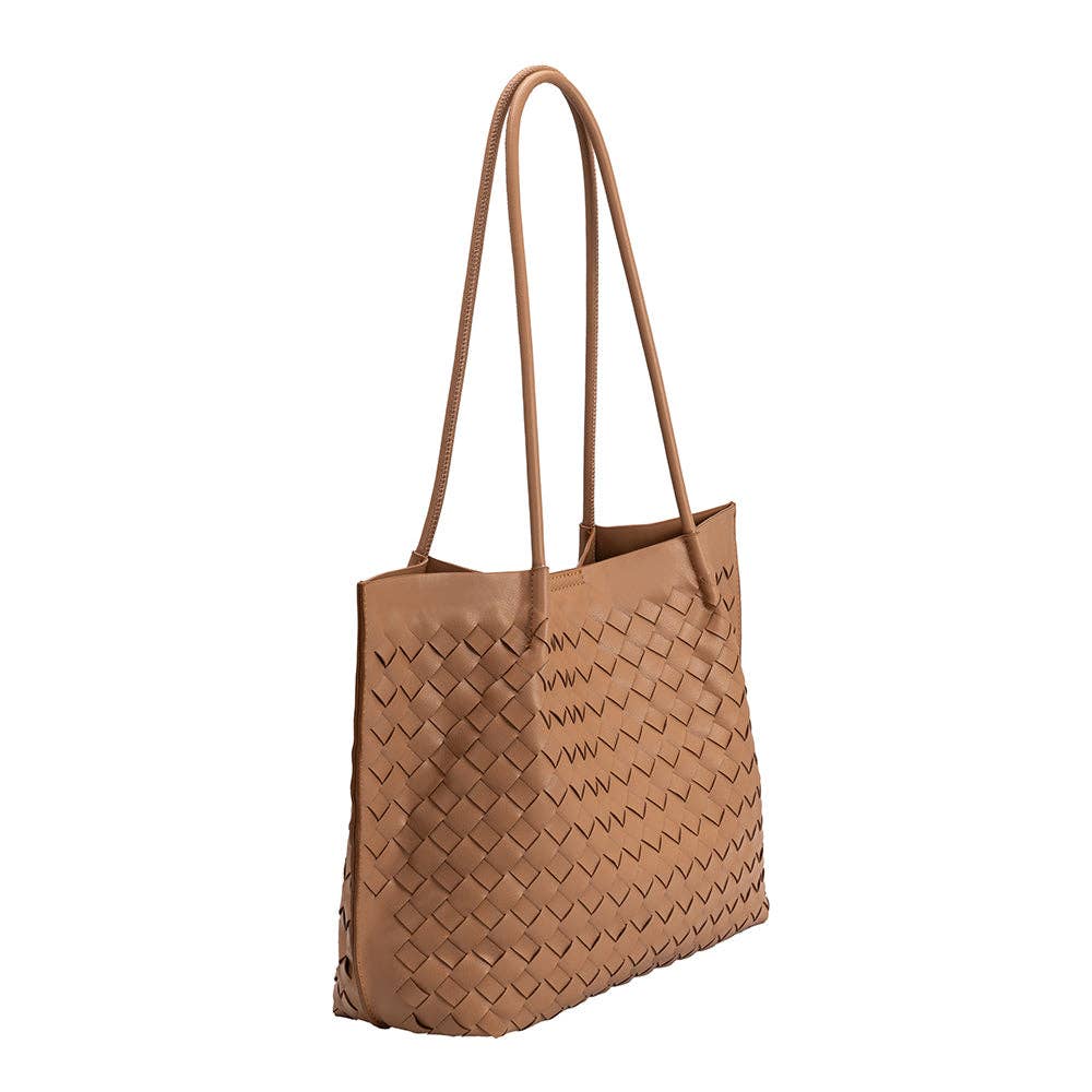 Victoria Tan Recycled Vegan Leather Tote Bag