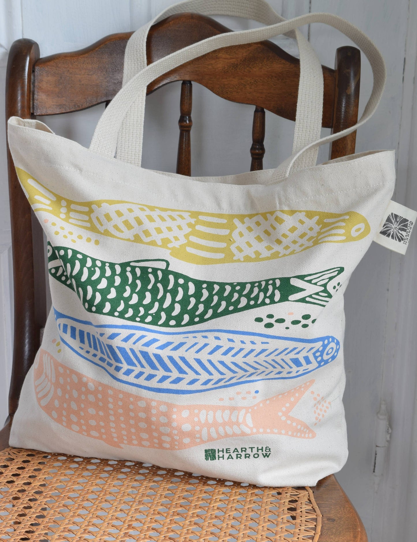 Sardine Tote Bag - 100% Cotton - Market and Beach Bag