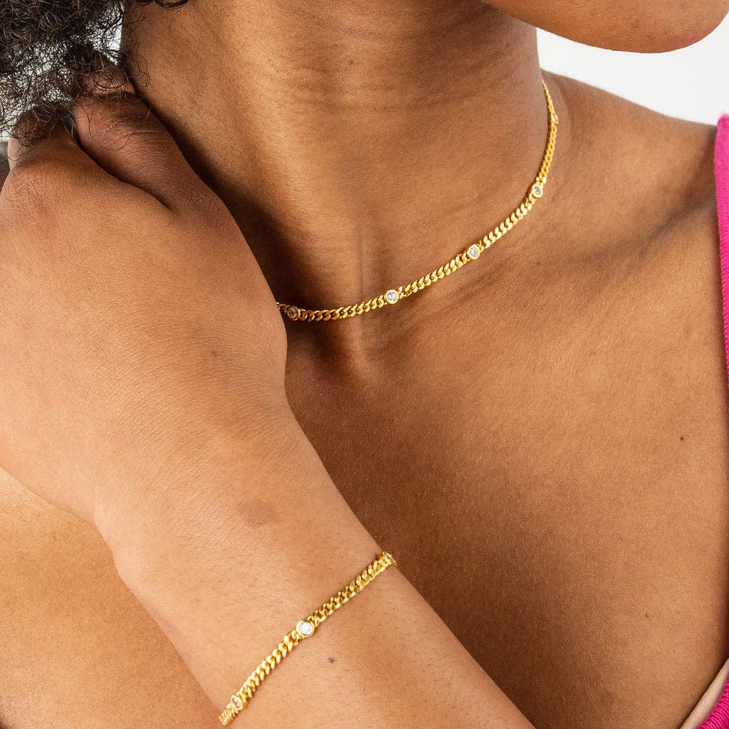 18K Gold Filled Dainty CZ Bracelet