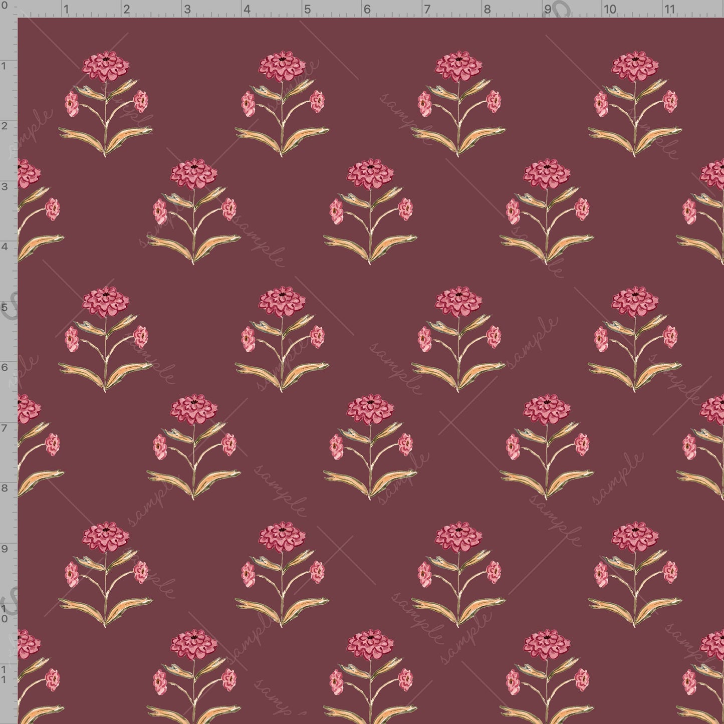 Zinnia Block Print Gift Wrap Sheets