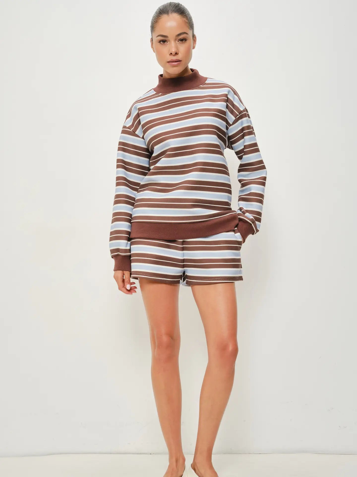 Ryland Striped Sweat Shorts