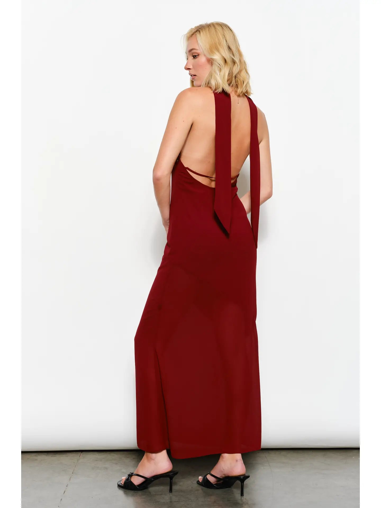 Celeste Plunge Neck Maxi Dress