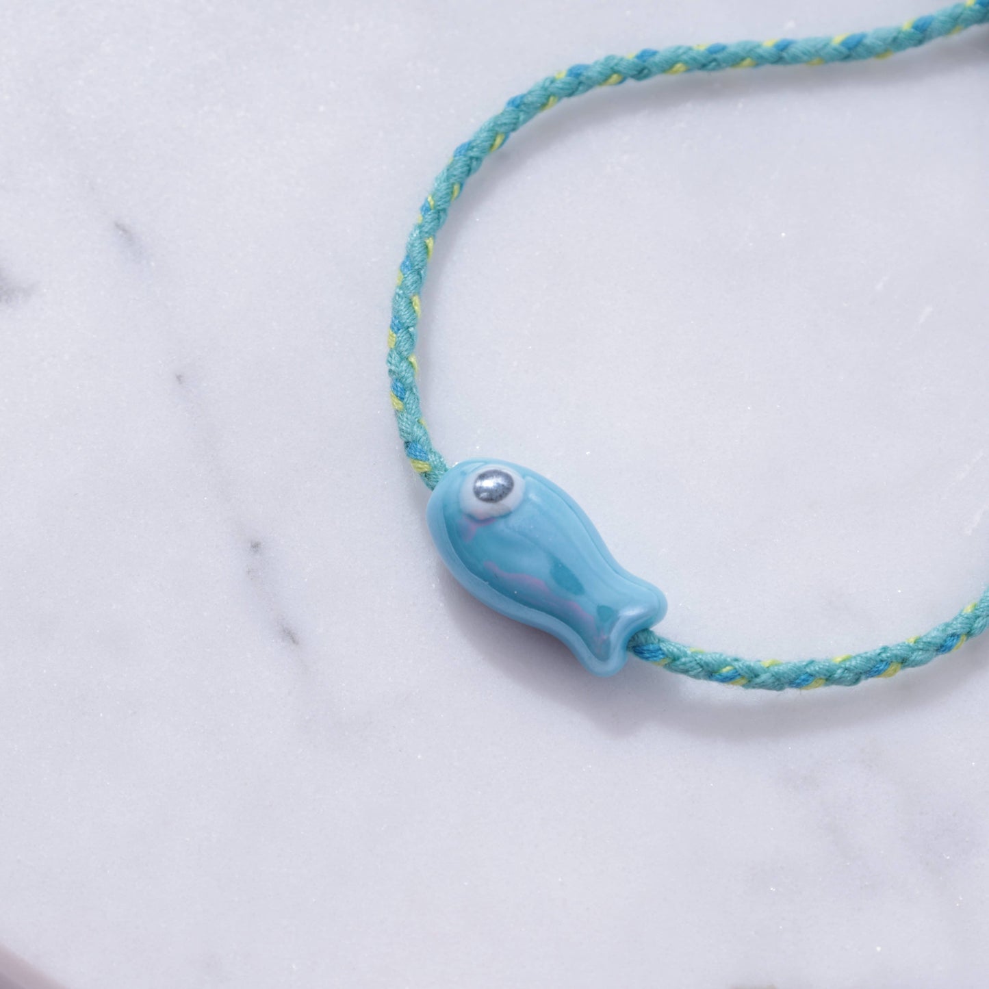 Sailor String Good Luck Fish Bracelet Trending : Lime Fish/Old Town String