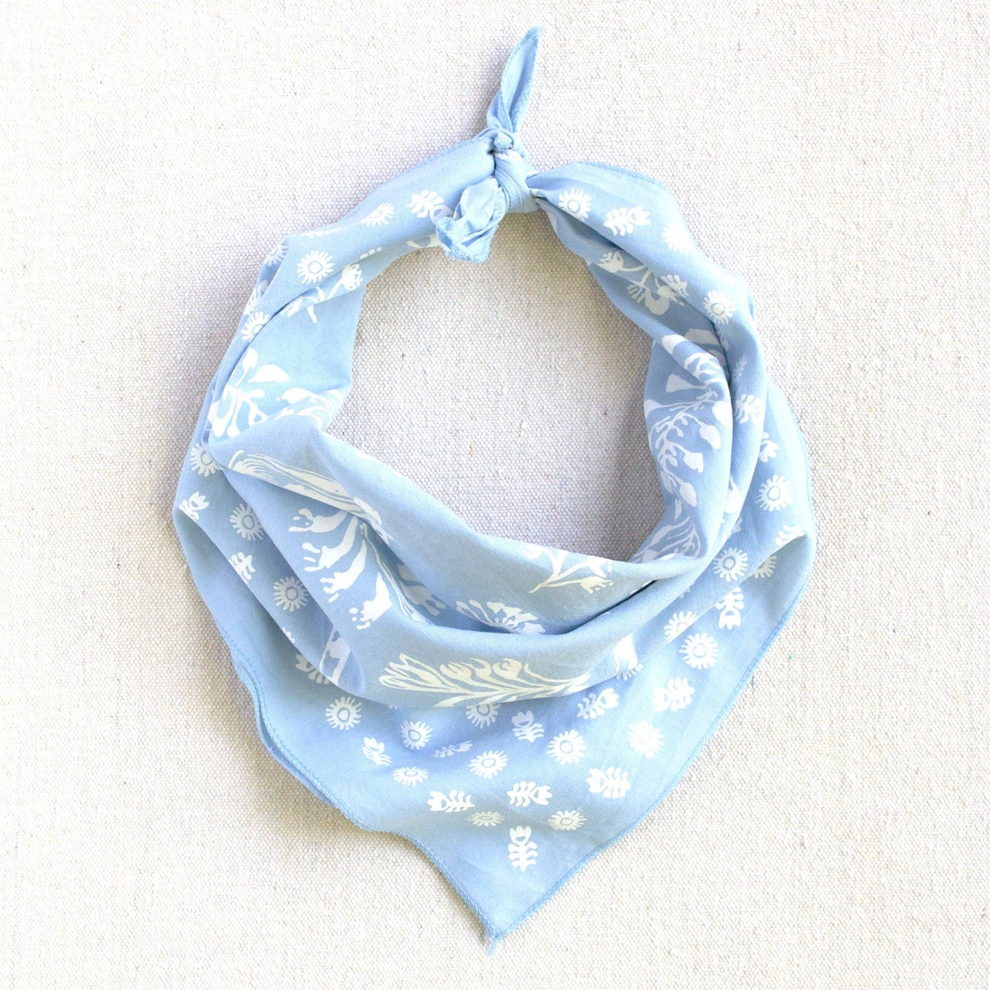 Light Blue Floral Bandana