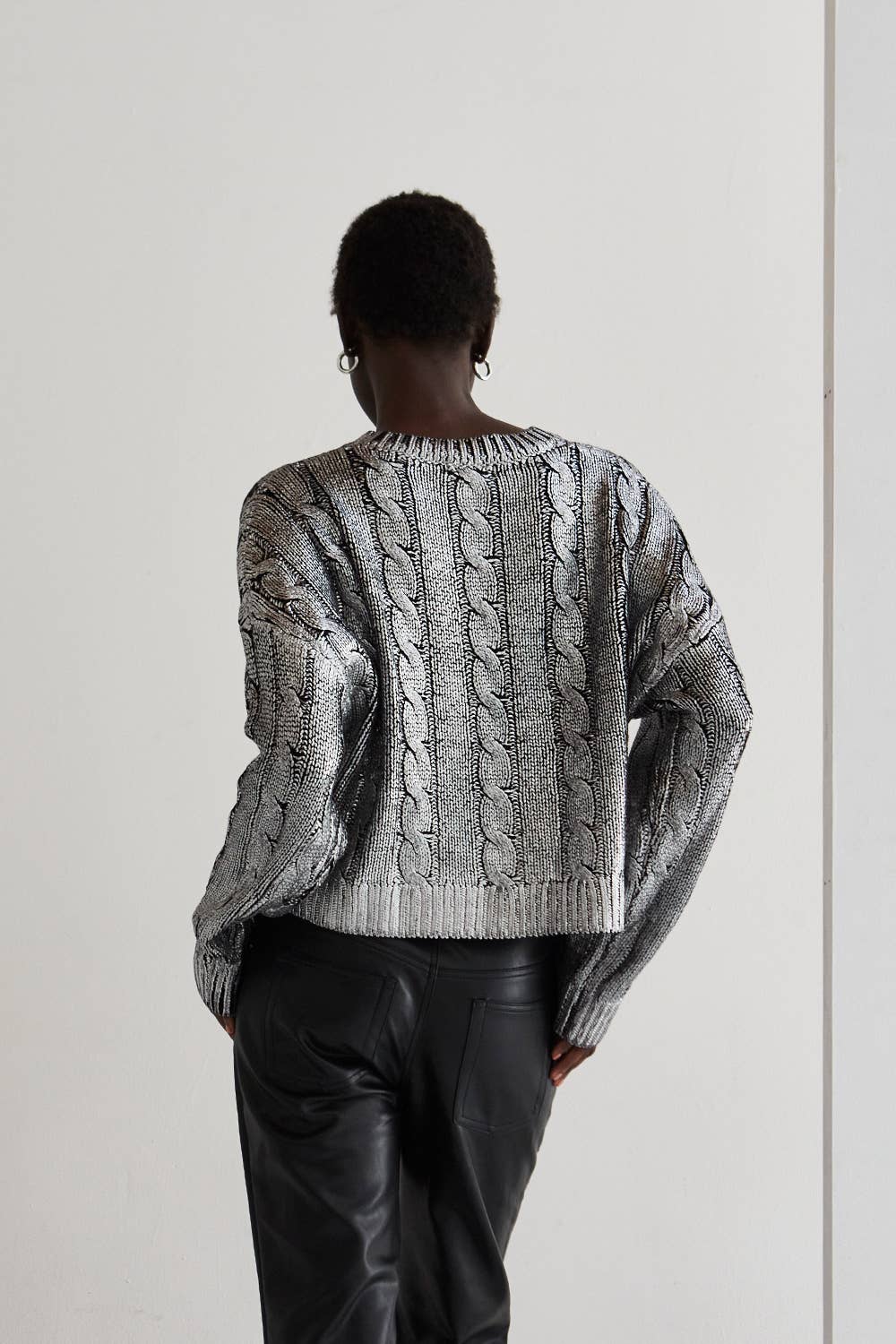 Alexandra Silver Laminated Sweater