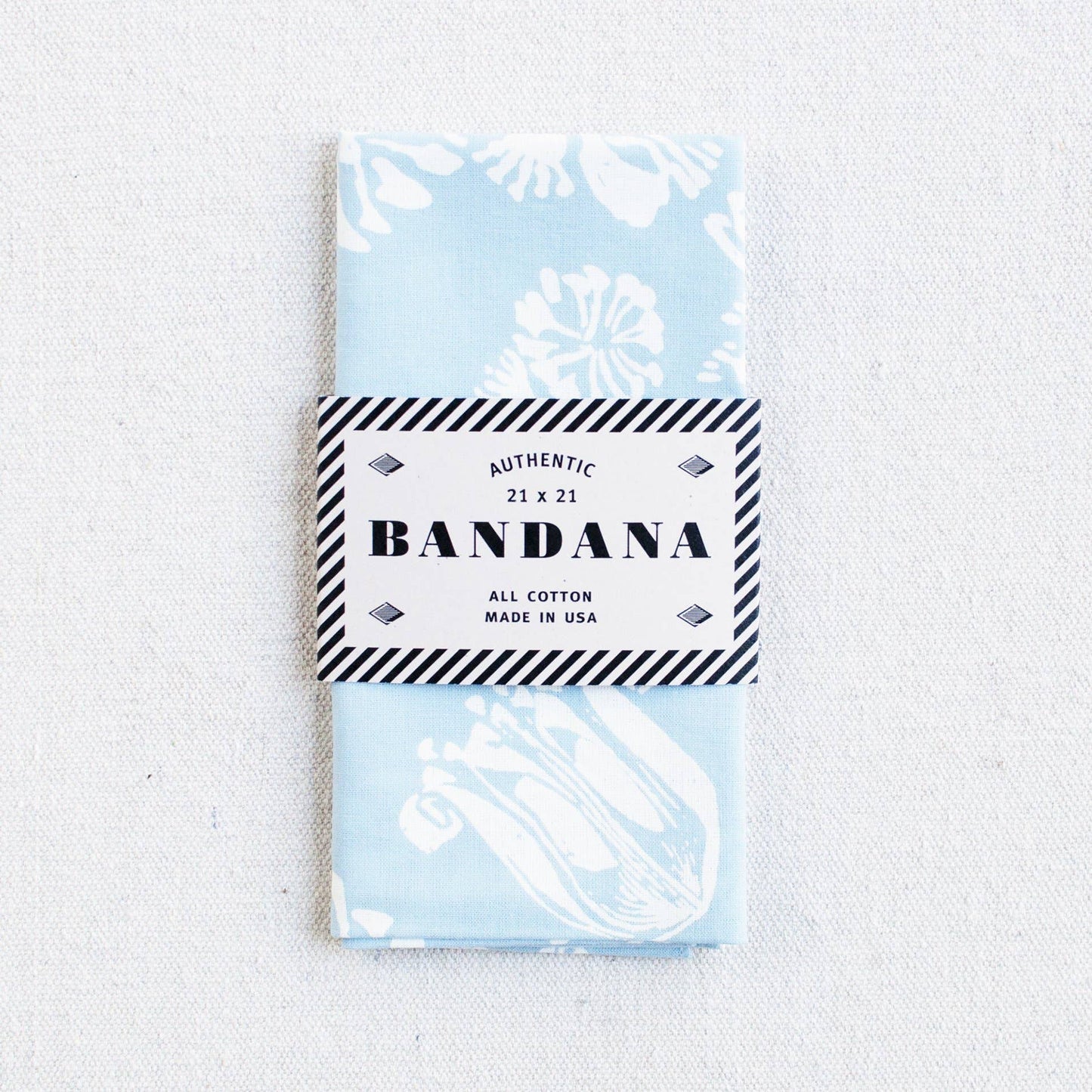 Light Blue Floral Bandana