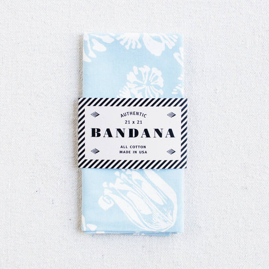 Light Blue Floral Bandana