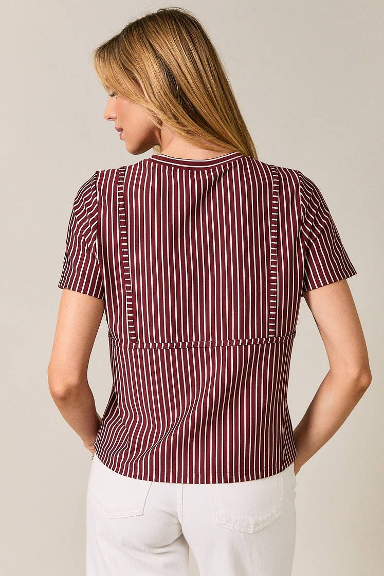 CREW NECK BIKINI STRIPE T-SHIRT