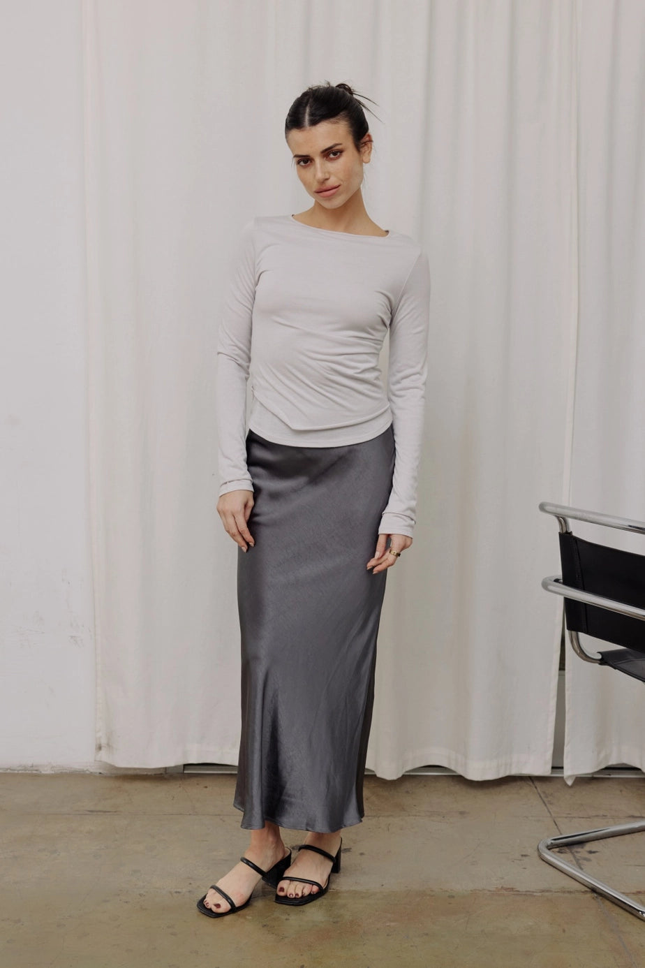 The Valerie Skirt | Satin Maxi Skirt