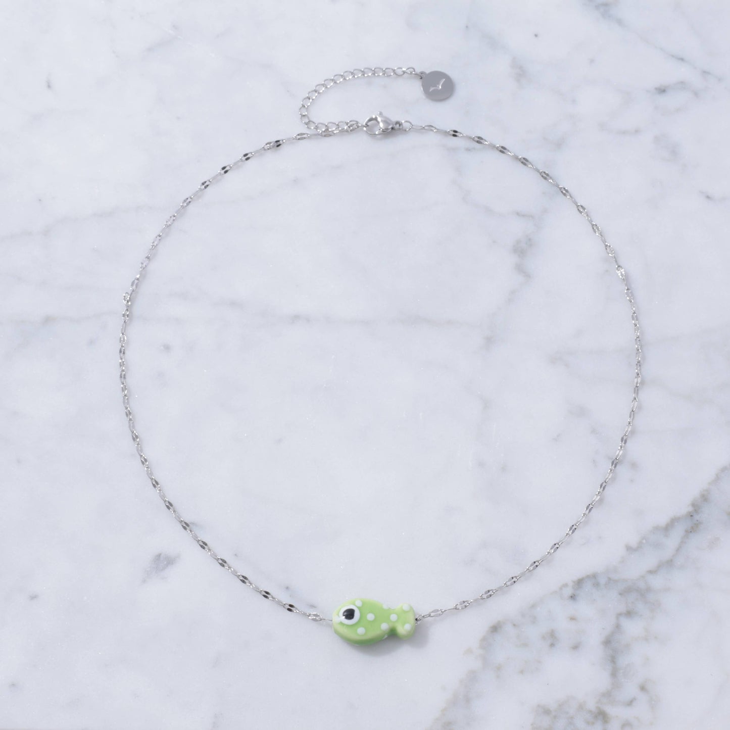 Good Luck Fish Waterproof Chain Necklace : White