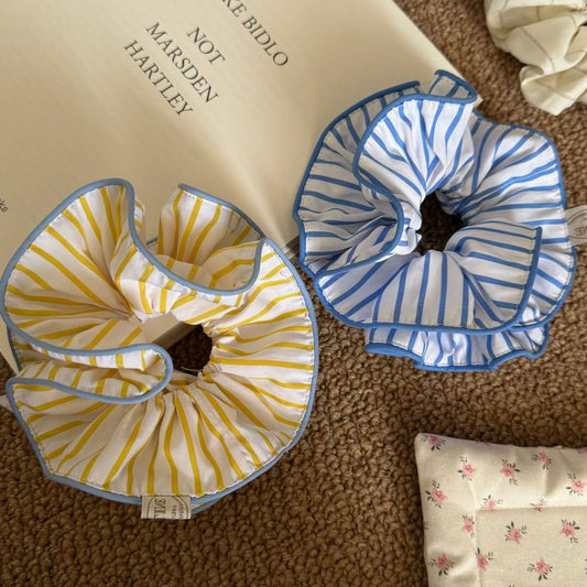 Yellow Stripe Oversized Scrunchie