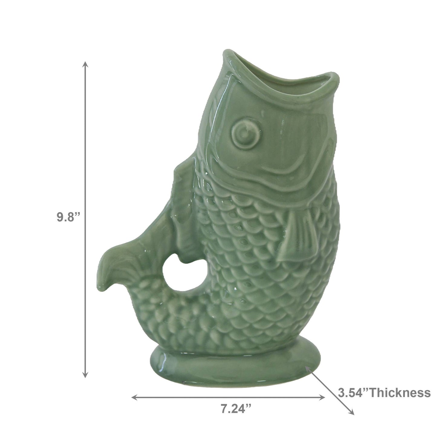 Textured Ceramic Fish Vase: Yellow
