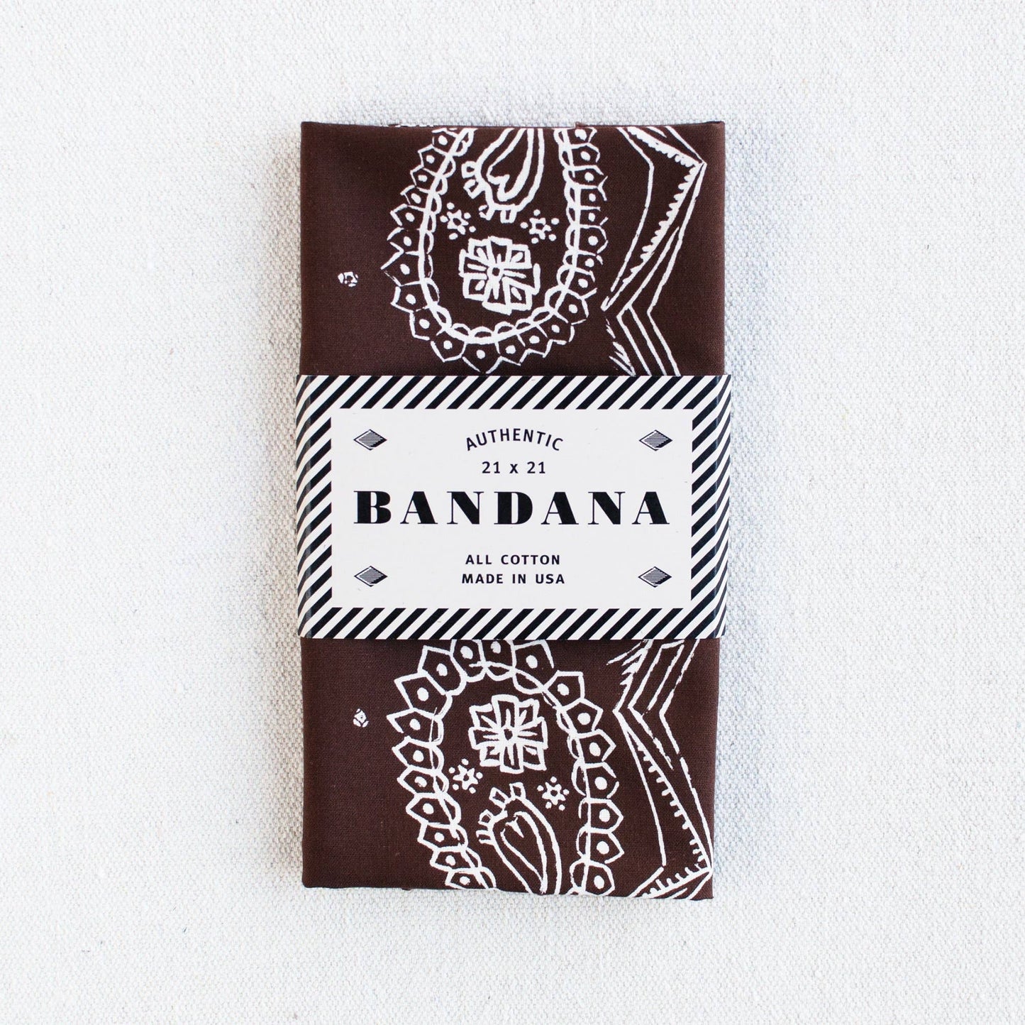 Brown Sketched Paisley Bandana