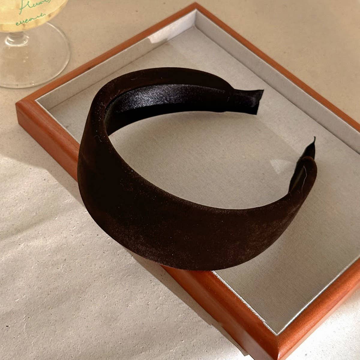 Velvet Wide Headband Elegant Daily Wear: COFFEE