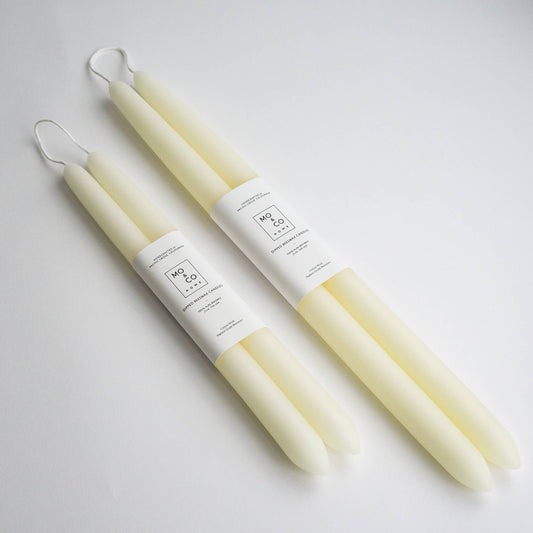 Natural White: Taper Candles 10 Inch