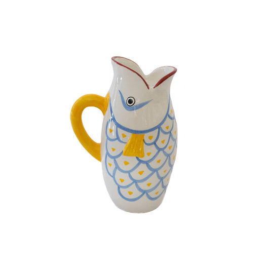 Patterned Ceramic Fish Vase: Arched Tail