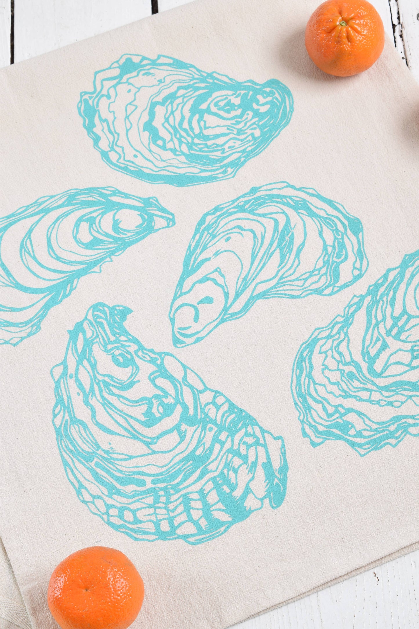 Oyster Tea Towel in Mint Green - Organic Cotton - Sea Shell