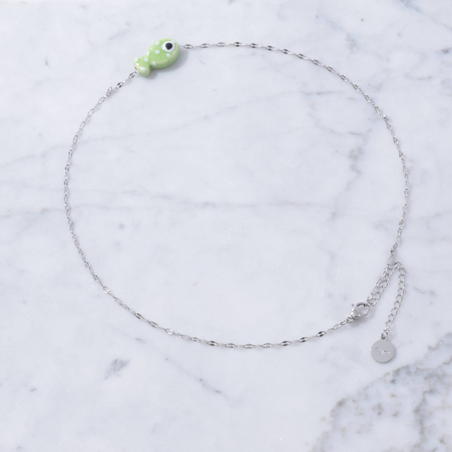 Good Luck Fish Waterproof Chain Necklace : White