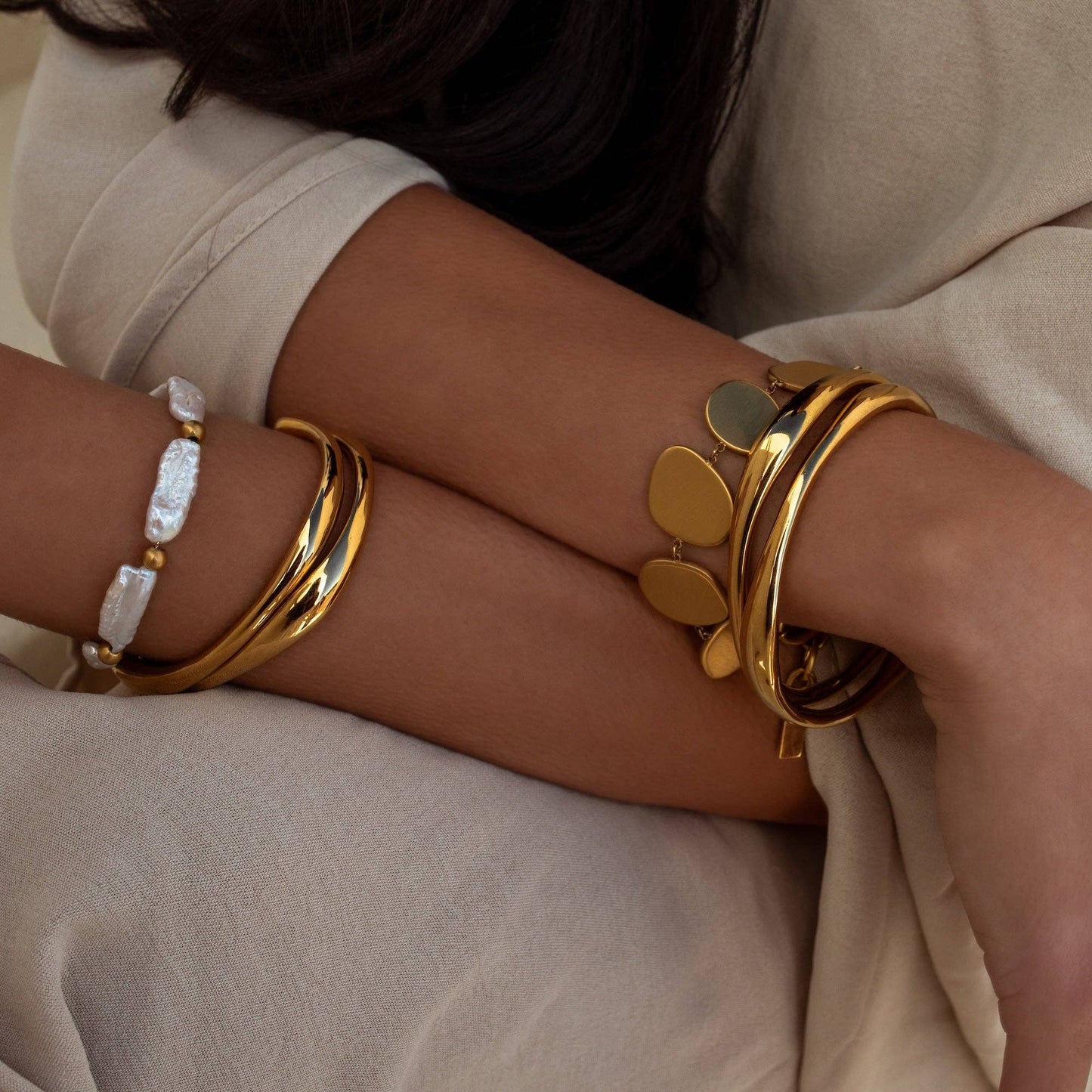 Oasis Bracelet: Gold / Pearl