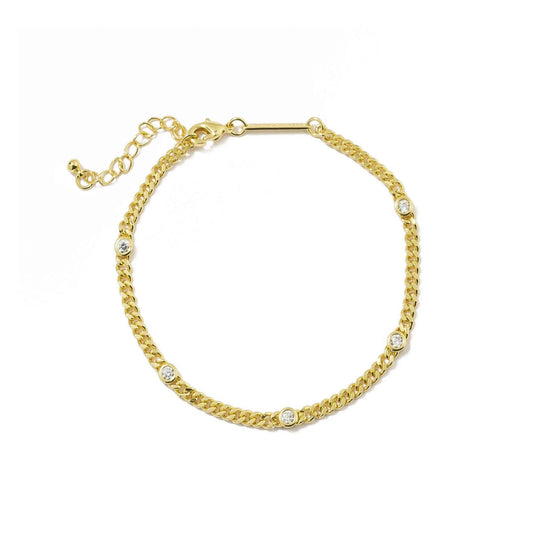 18K Gold Dainty CZ Bracelet